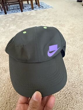 Nike  Olive Green  Cap with Purple Logo